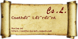Csathó Lóránt névjegykártya