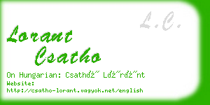 lorant csatho business card